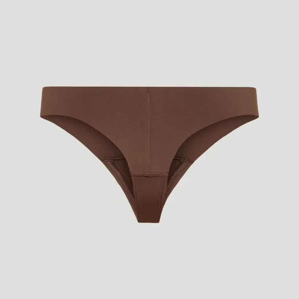 Tanga taille mi-haute marron (Lot de 3)
