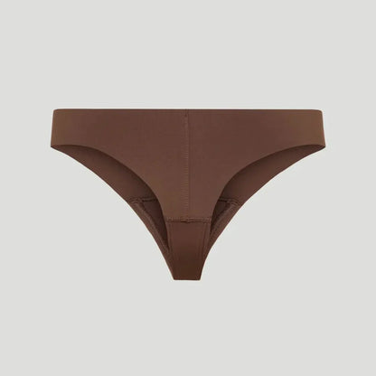 Tanga taille mi-haute marron (Lot de 3)
