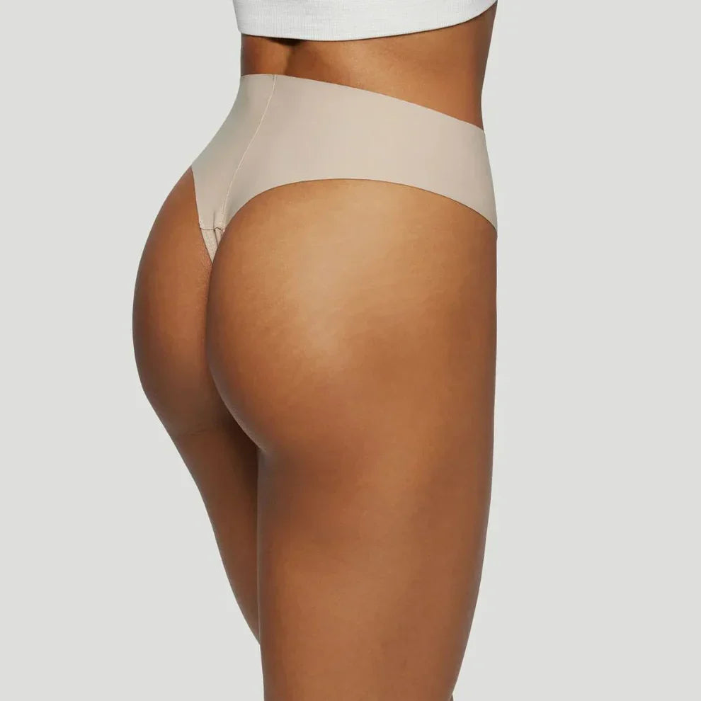 Tanga taille haute nude (Lot de 3)