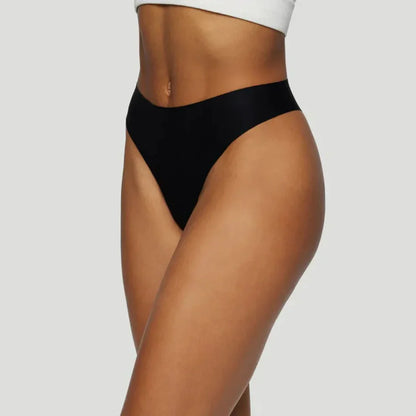 Tanga taille mi-haute noir (Lot de 3)