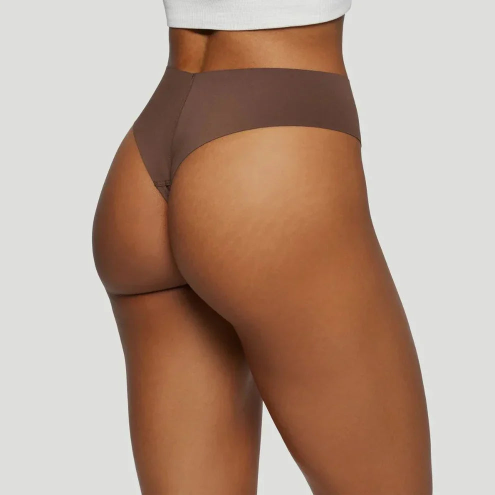 Tanga taille haute marron (Lot de 3)
