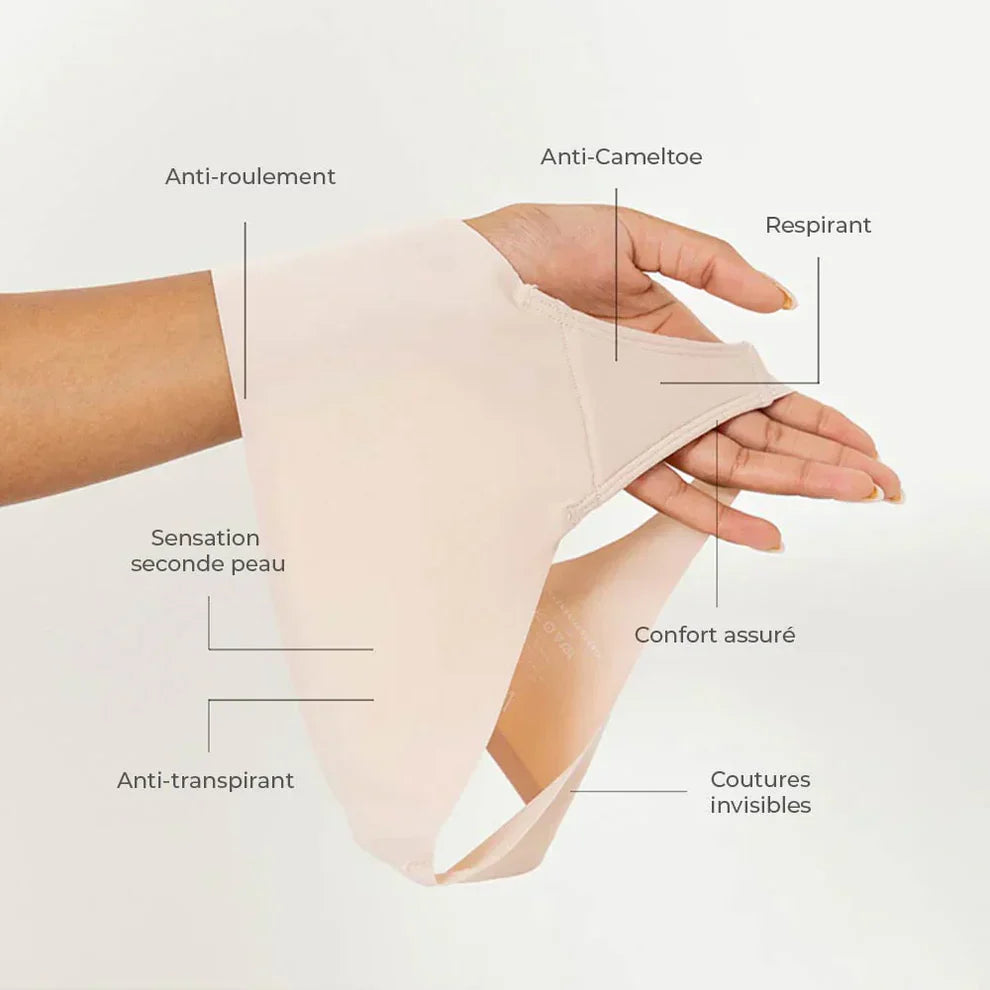 Tanga taille mi-haute nude (Lot de 3)