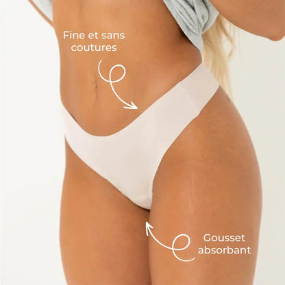 Tanga taille mi-haute nude (Lot de 3)